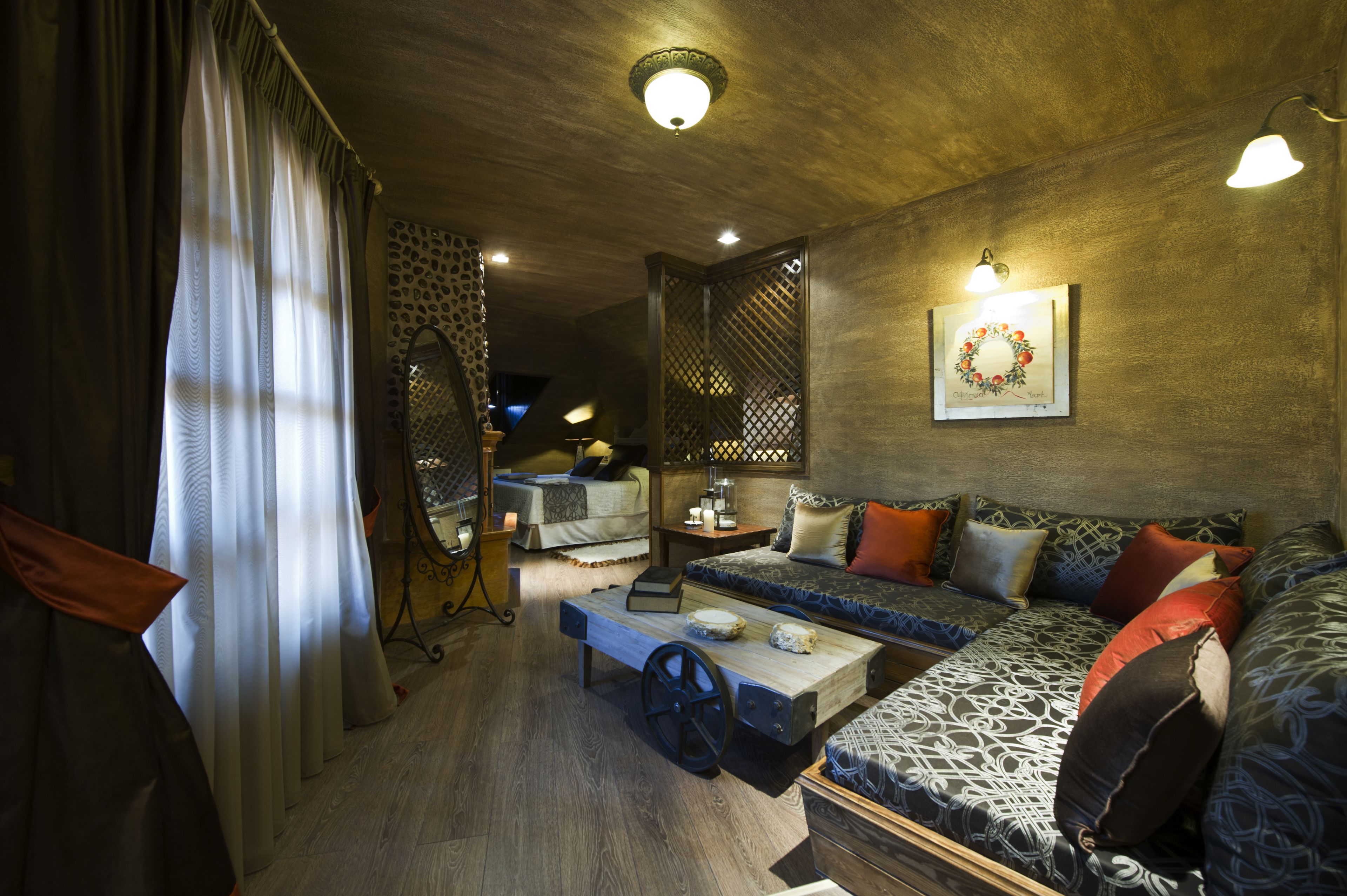 executive suite, fireplace, mountain view | living area | tv