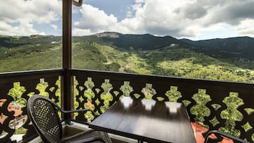 Deluxe Double Room, Fireplace, Mountain View | Balcony