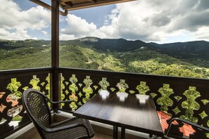Deluxe Double Room, Fireplace, Mountain View | Balcony