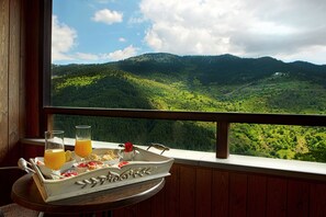 Suite ejecutiva, chimenea, vista a la montaña | Vista del balcón