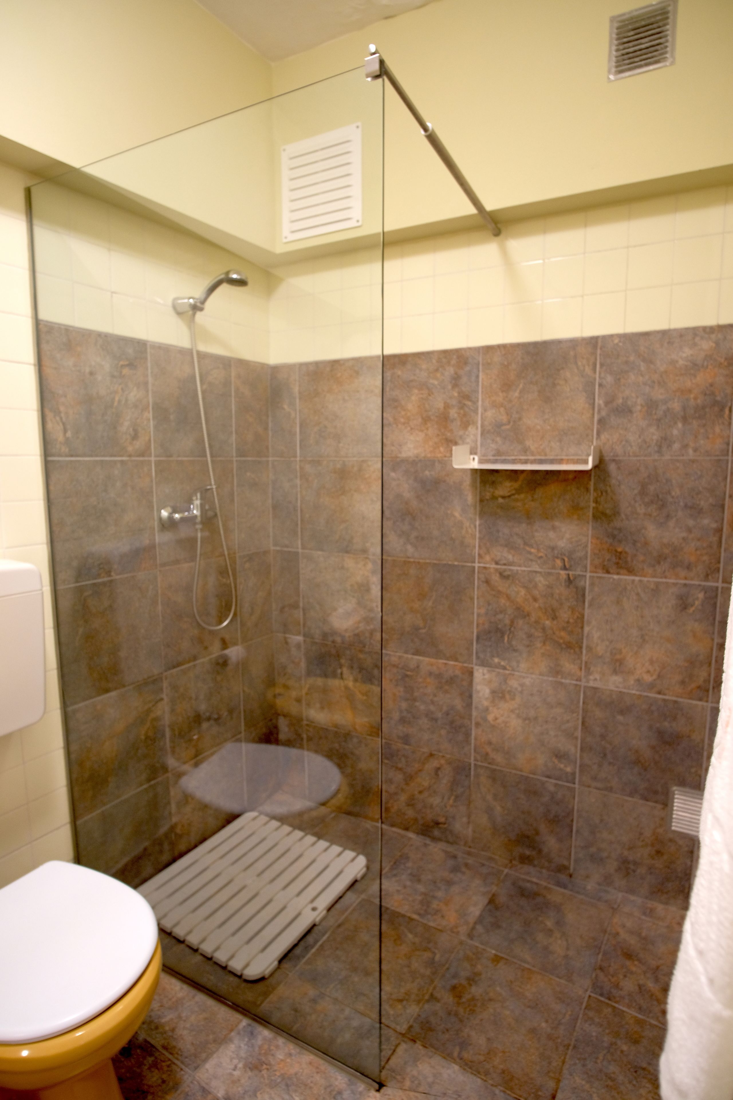 spring water bathtub, hair dryer, bidet, towels