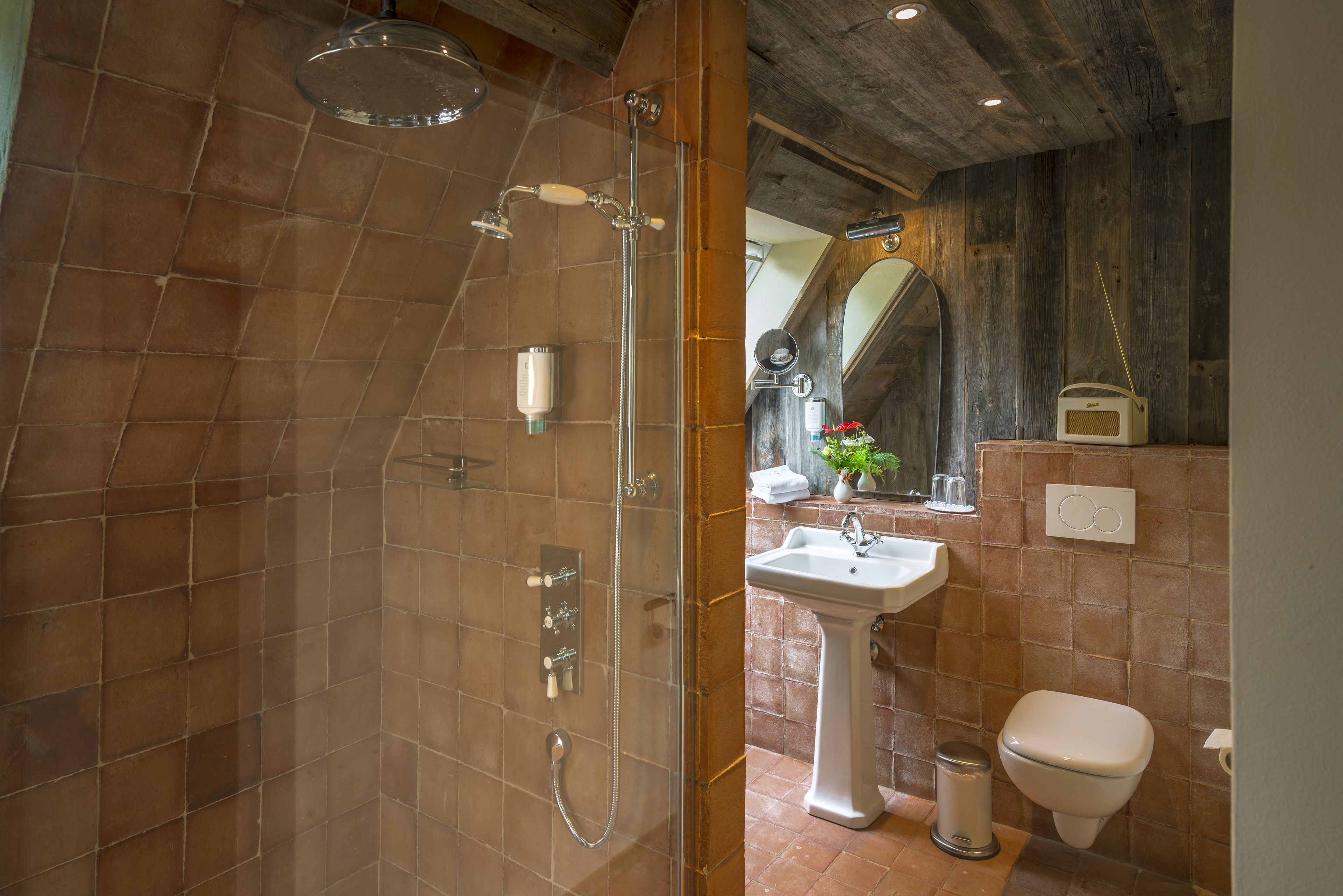 free toiletries, hair dryer, dressing gowns, towels