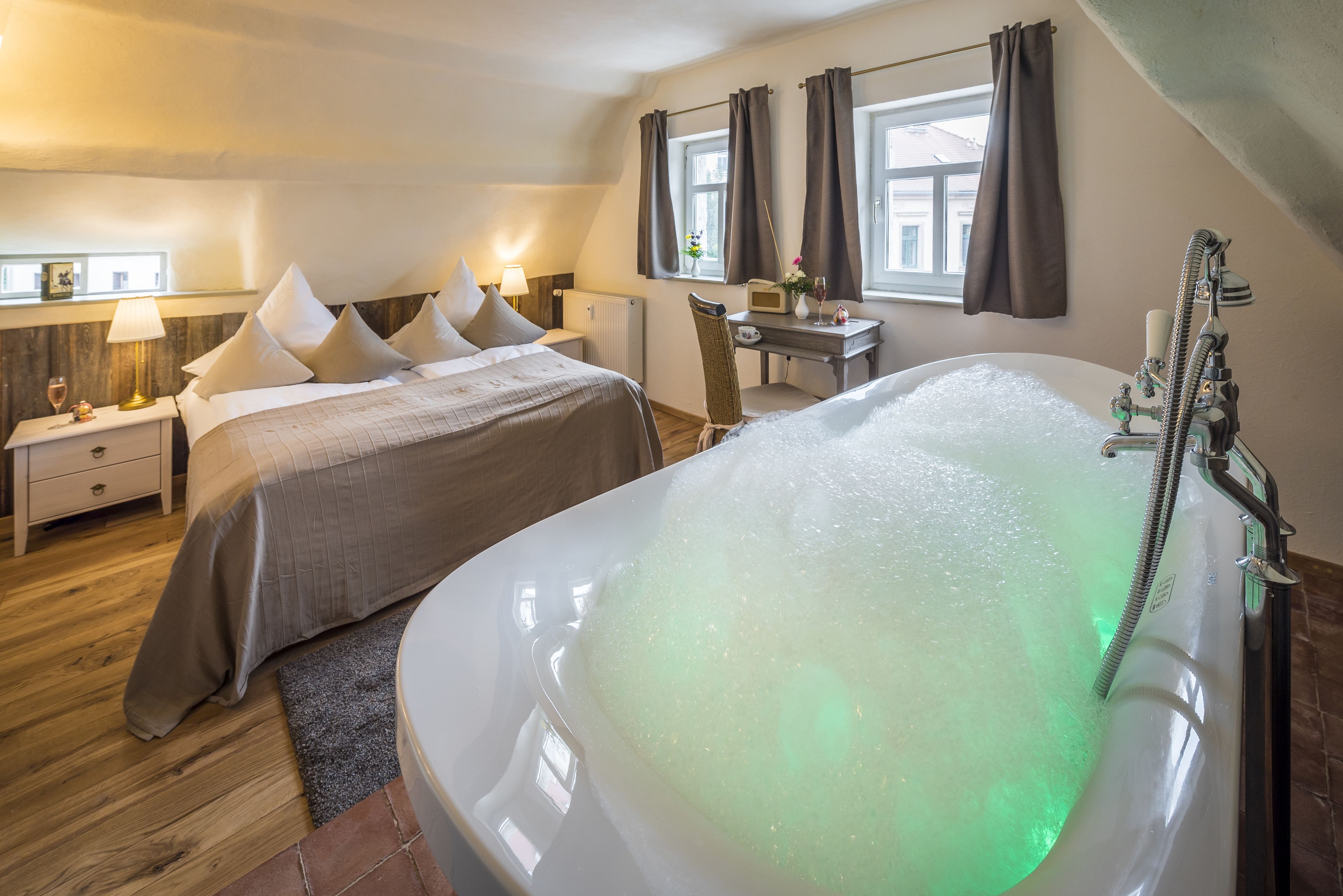 premium bedding, down duvets, free minibar items, in-room safe