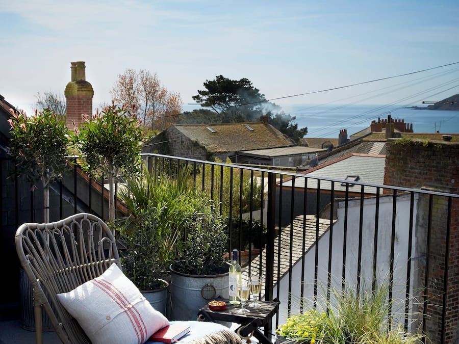 Luxury-Apartment, 1 Schlafzimmer, Kamin, Meerblick | Terrasse/Patio