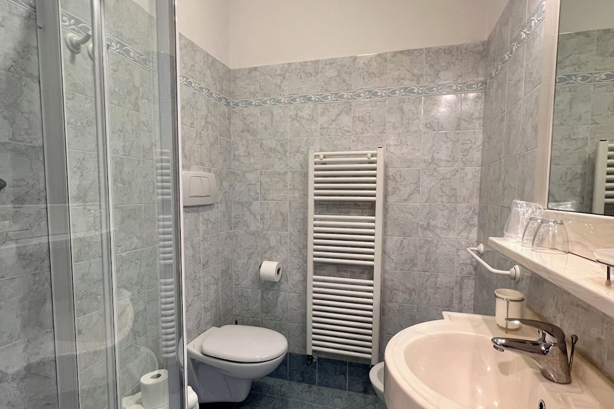 superior double room, balcony | bathroom | shower, hair dryer, bidet, towels