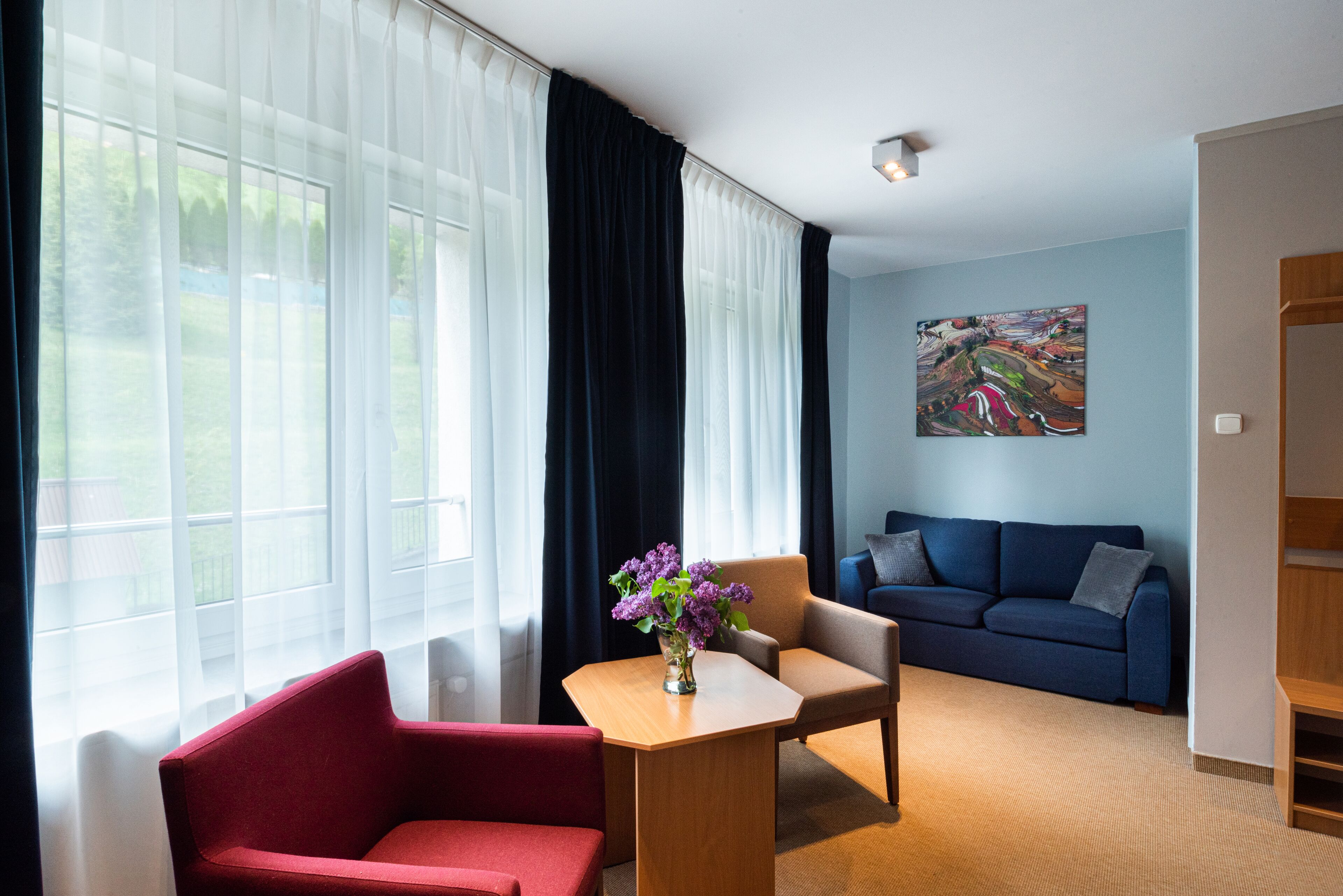 classic double room, mountain view | living room | lcd tv