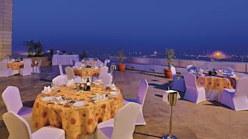 Outdoor banquet area