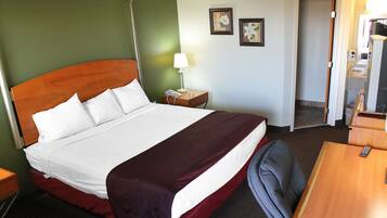 Desk, iron/ironing board, free WiFi, alarm clocks