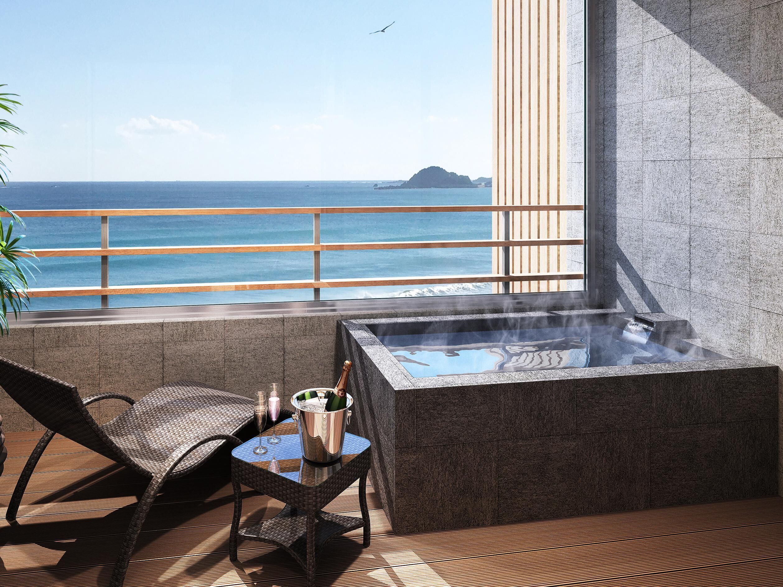 Chambre Luxe, non-fumeurs (Suite w/ Outdoor Bath/ Premium Floor) | Couette en duvet d'oie, coffres-forts dans les chambres, Wi-Fi gratuit