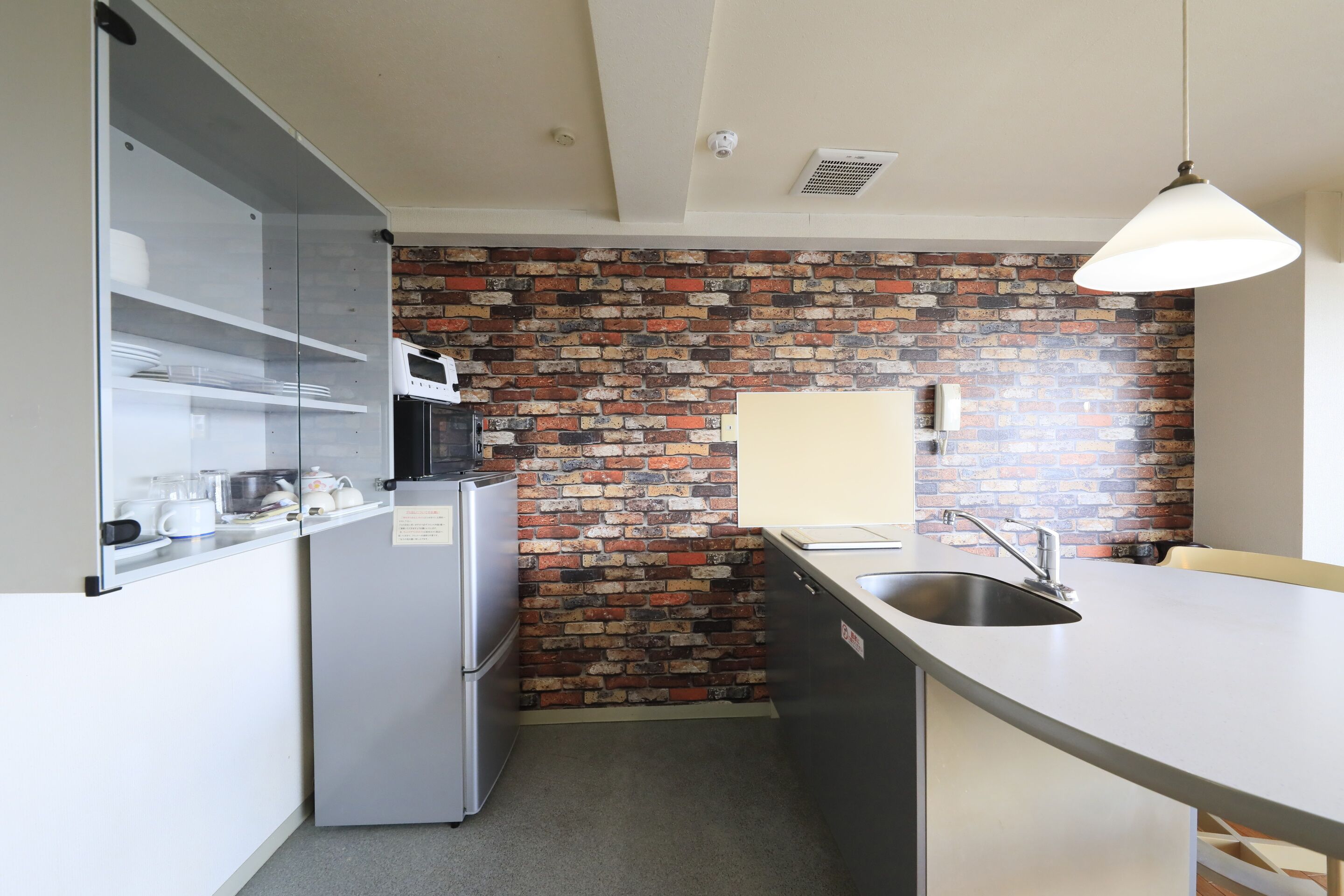 fridge, microwave, stovetop, toaster