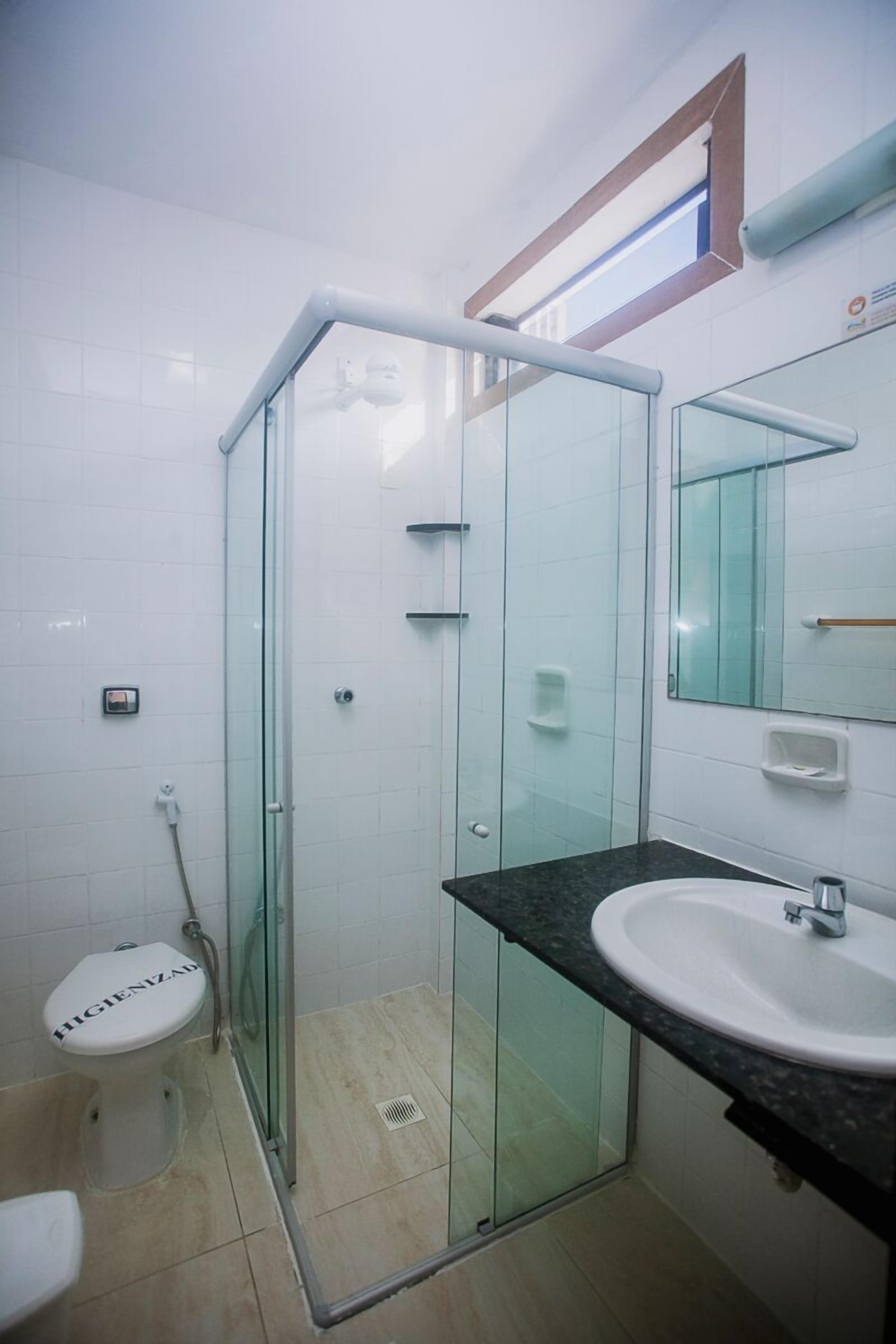 shower, towels, soap, toilet paper