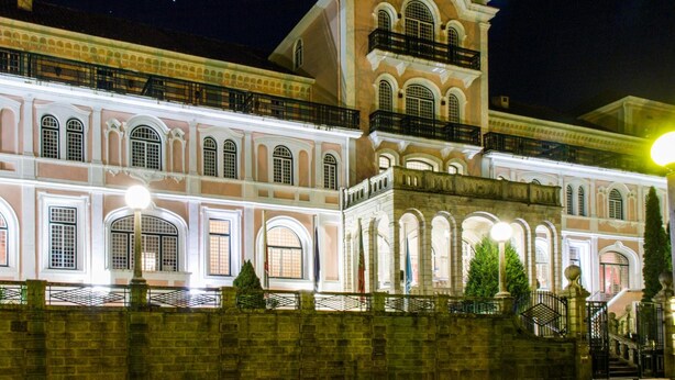 A historic building with arched windows and a prominent tower. - INATEL Palace S Pedro Do Sul (Sao Pedro do Sul)