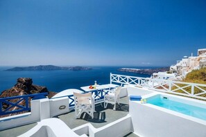 Apartment with Outdoor Jetted Tube Caldera View | Terrasse/Patio