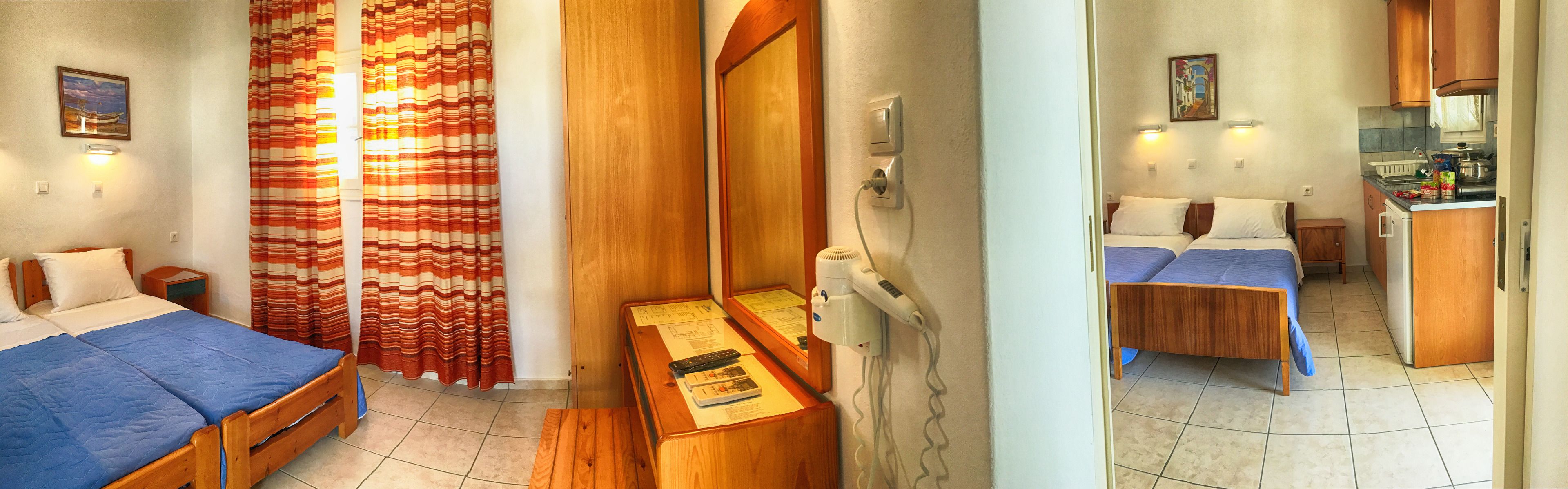 family apartment, garden view | in-room safe, bed sheets