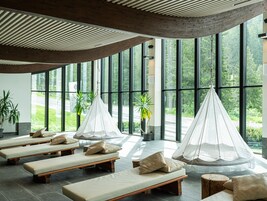 Indoor pool, sun loungers