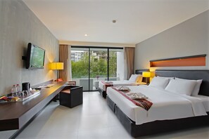 Roupas de cama premium, cofres nos quartos, individualmente decorados