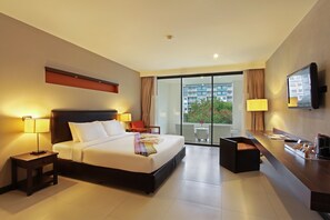 Roupas de cama premium, cofres nos quartos, individualmente decorados