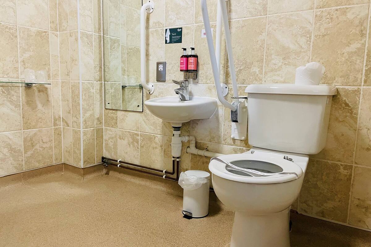 standard double room, accessible (mobility access) | bathroom