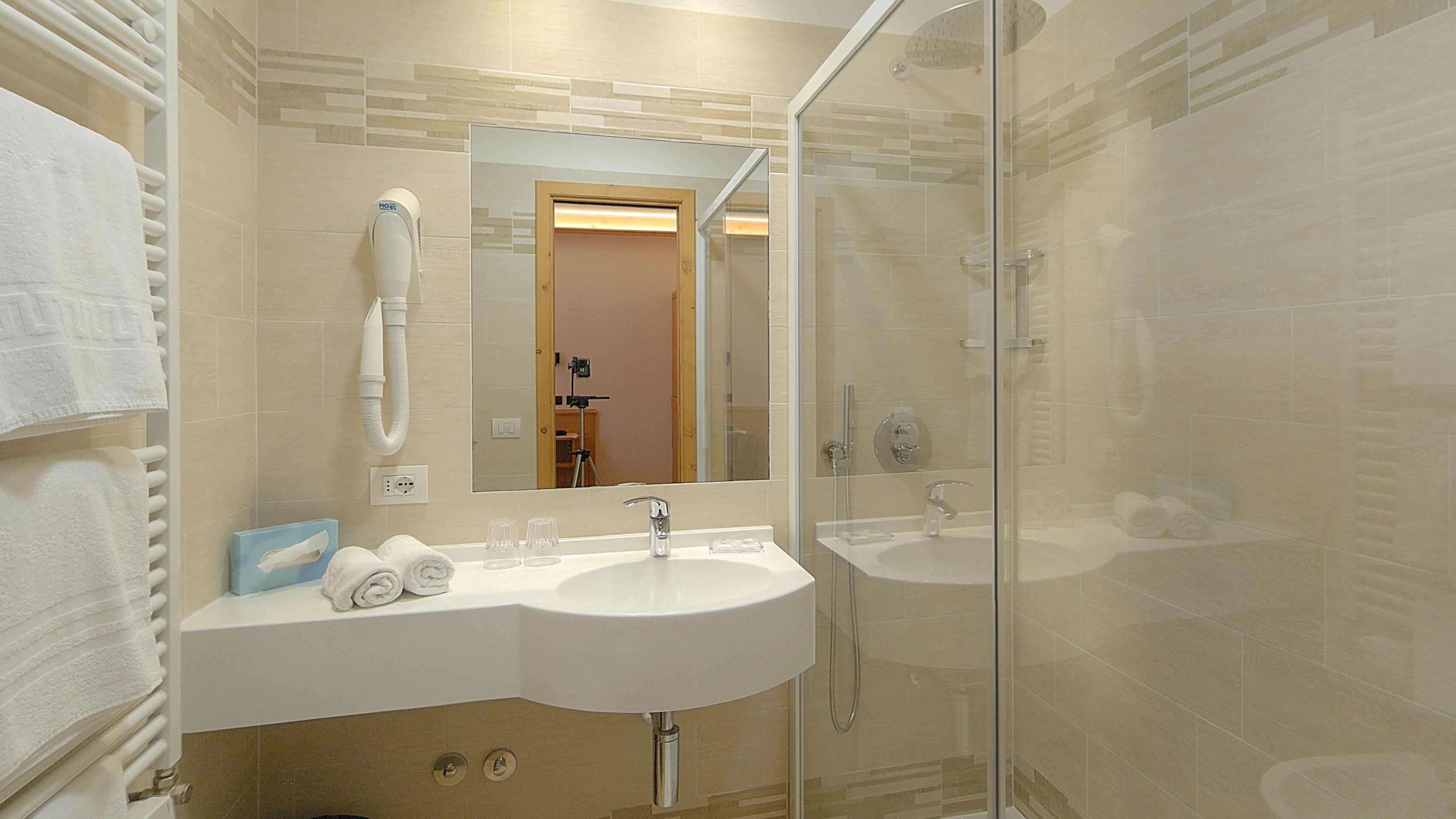 family room | bathroom | hair dryer, towels, soap, toilet paper