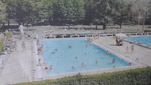 A swimming pool with multiple lanes, surrounded by trees and a grassy area. - Hotel Europa (Rho)