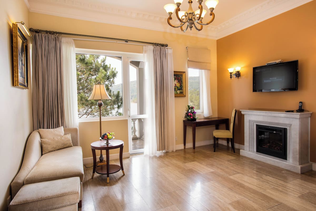 Suite junior, vista al lago | 1 habitación, minibar, caja de seguridad en la habitación y escritorio