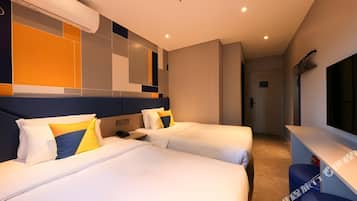 Desk, blackout drapes, WiFi