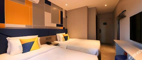 Desk, blackout drapes, WiFi