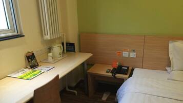 Desk, blackout drapes, WiFi