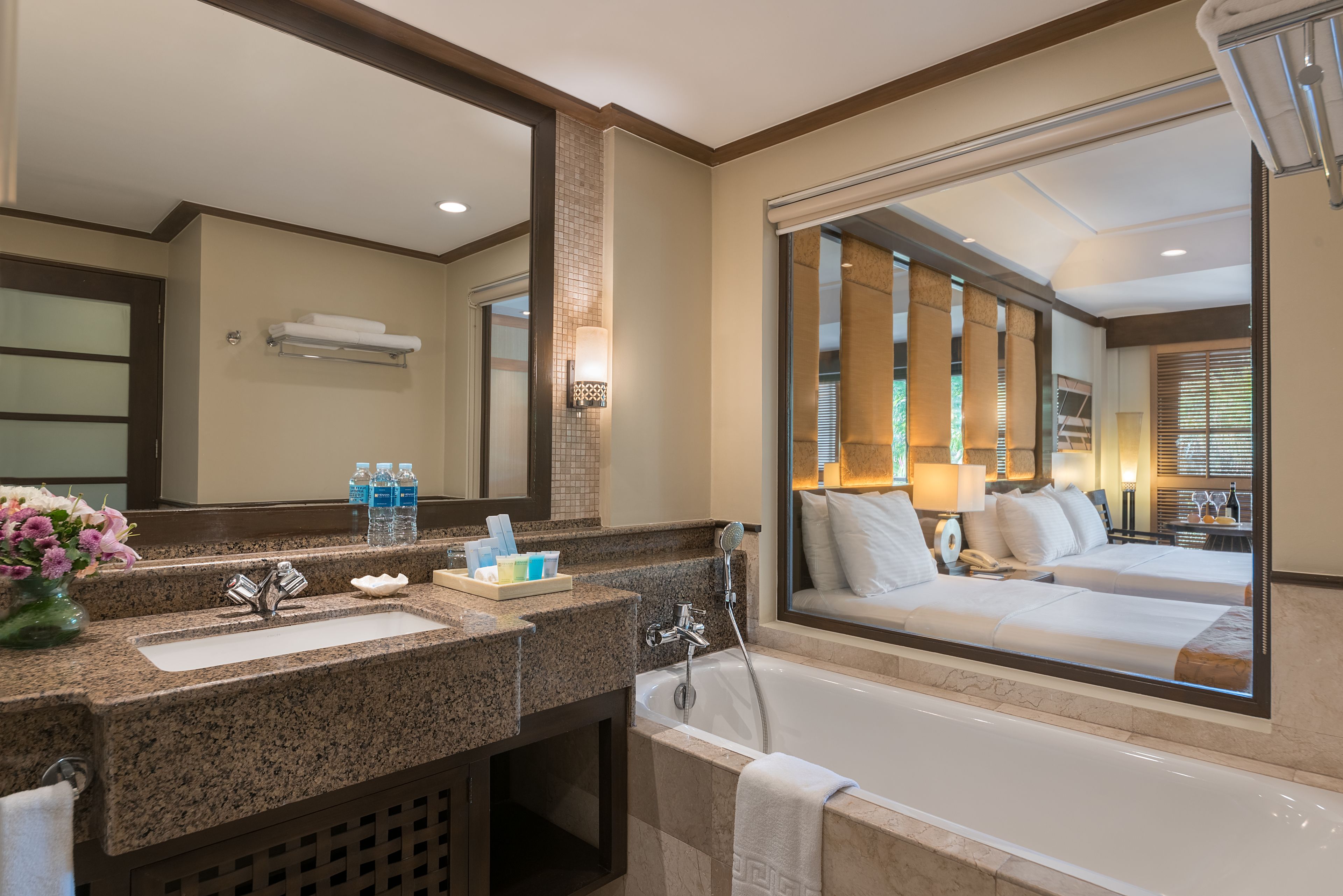 shower, free toiletries, hair dryer, slippers