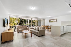Two Bedroom Beach Terrace Apartment | Living area - Beachcomber on the Spit (Mooloolaba)