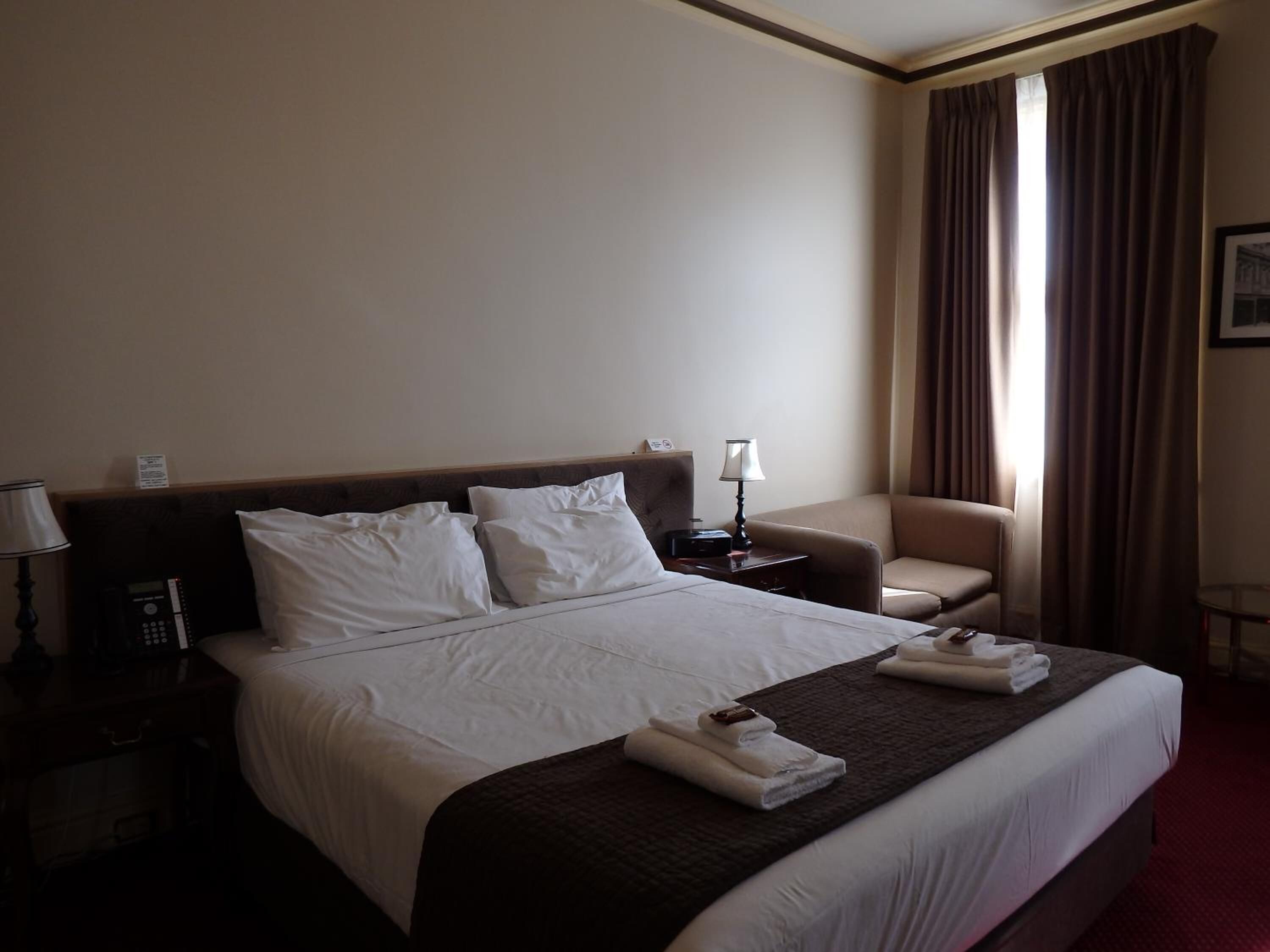 desk, blackout curtains, iron/ironing board, free wifi