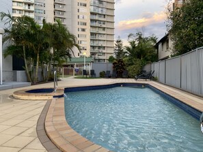 Piscina externa, piscina aquecida