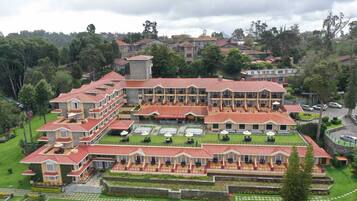 Guests can enjoy expansive outdoor spaces with multiple balconies and terraces.