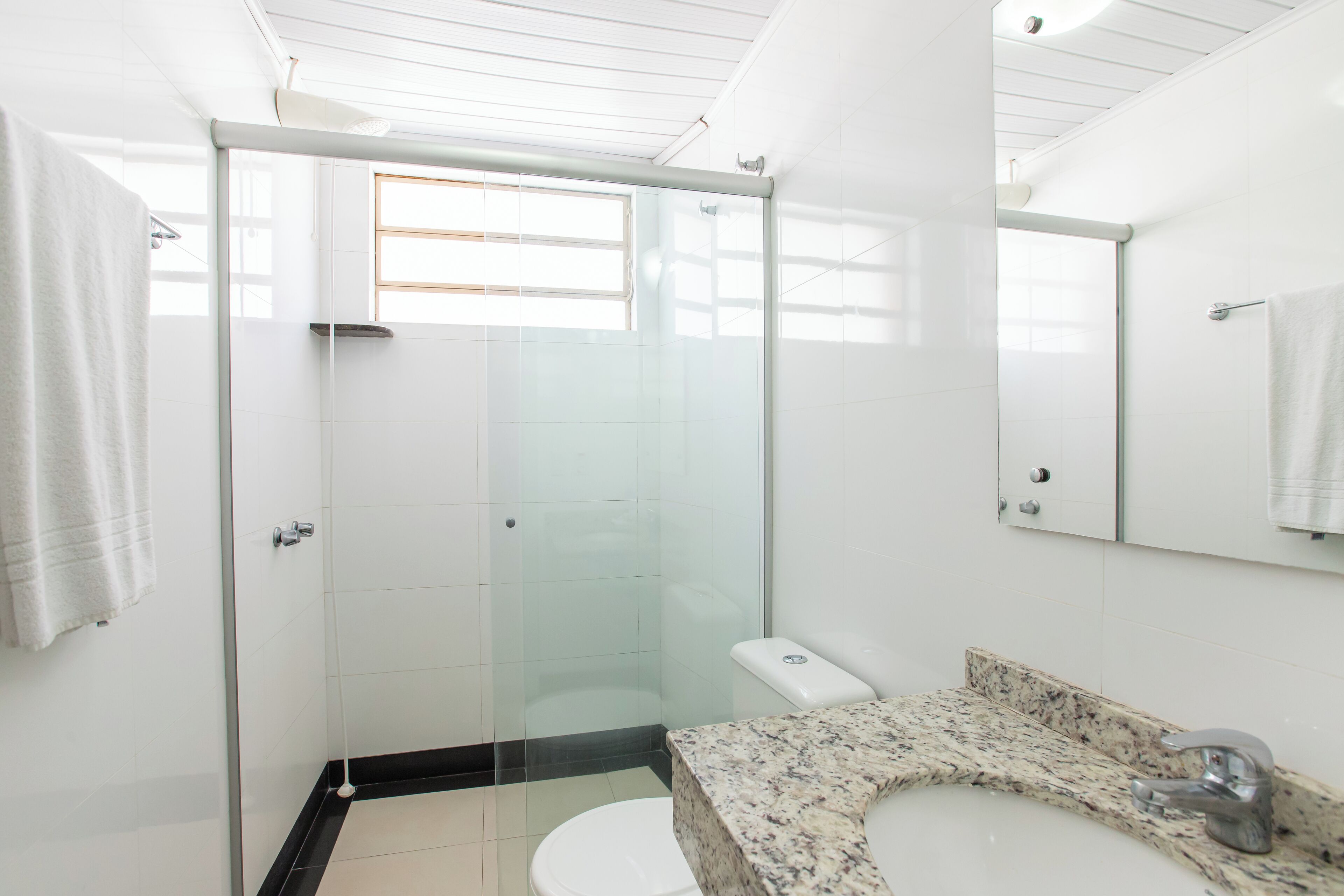 Standard Double Room, 1 Double Bed | Bathroom | Shower, hair dryer, towels, soap