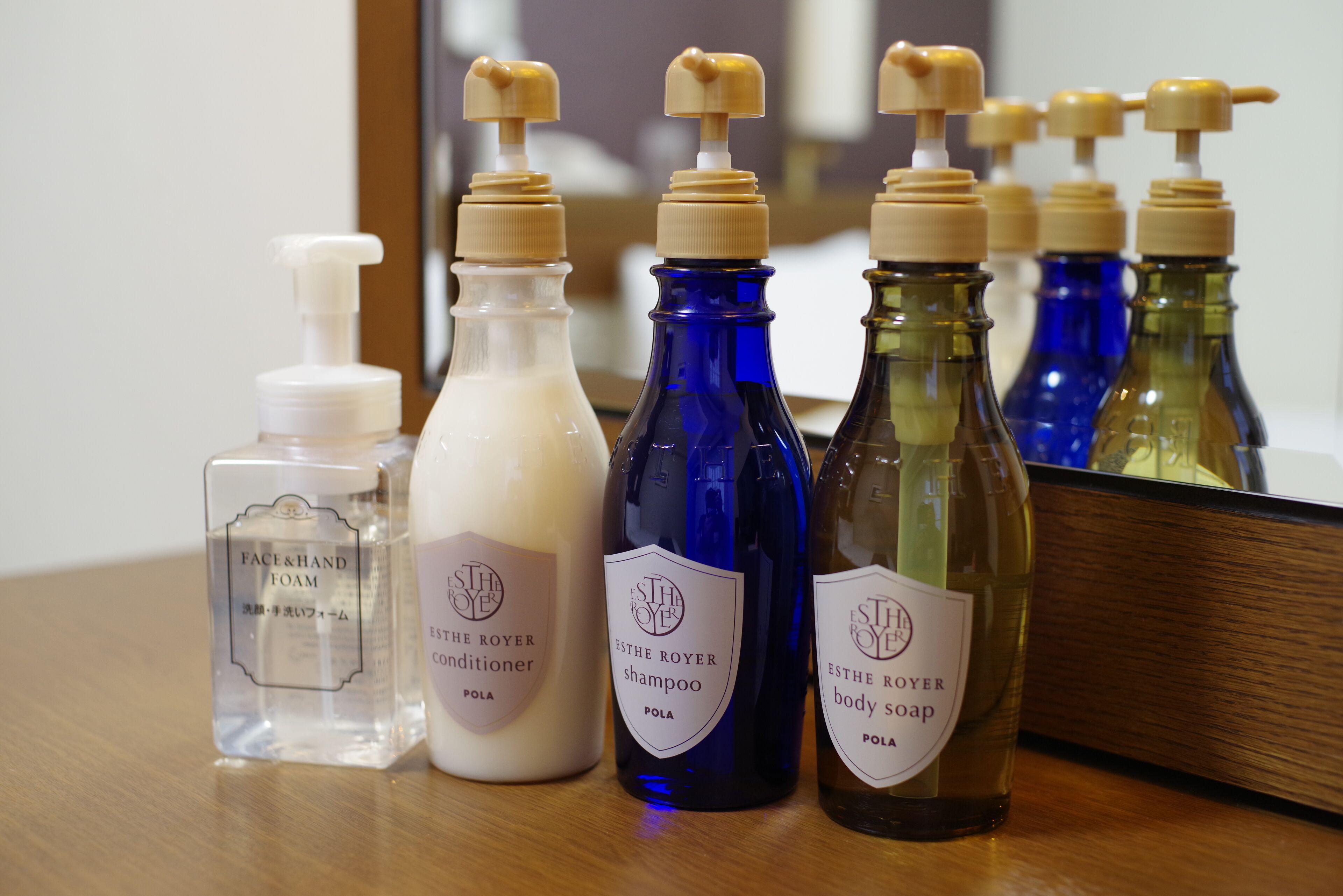 free toiletries, hair dryer, slippers, bidet