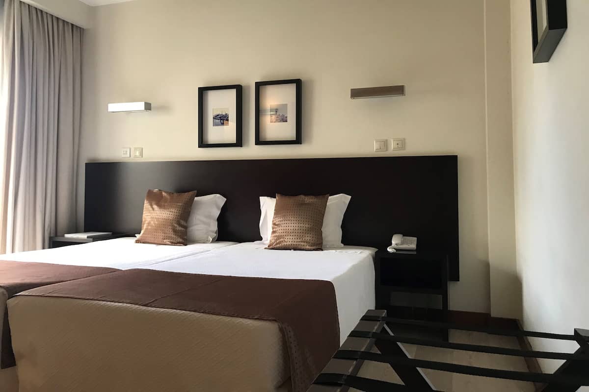 Down comforters, pillowtop beds, desk, soundproofing