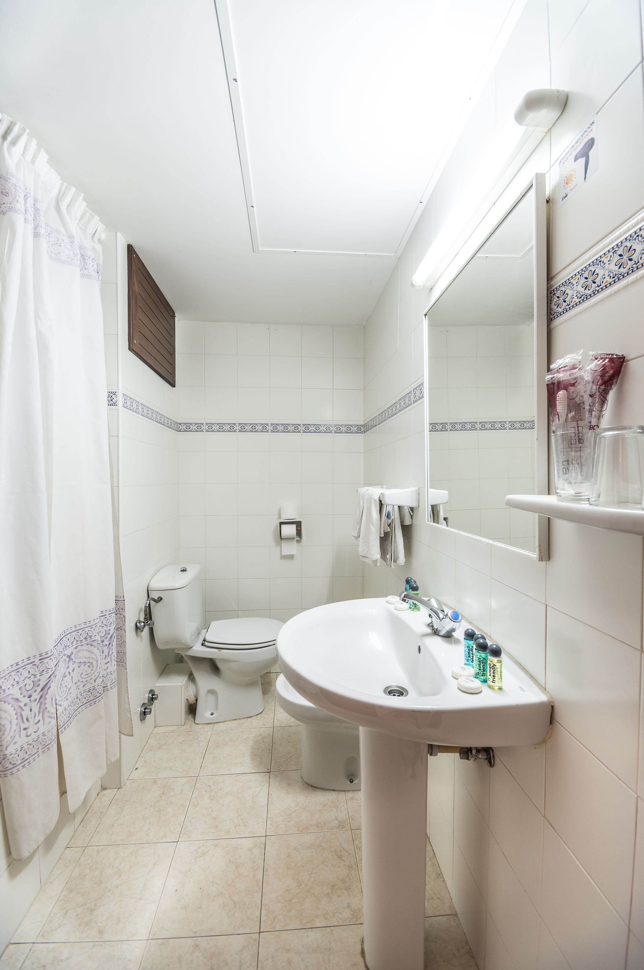 free toiletries, hair dryer, towels