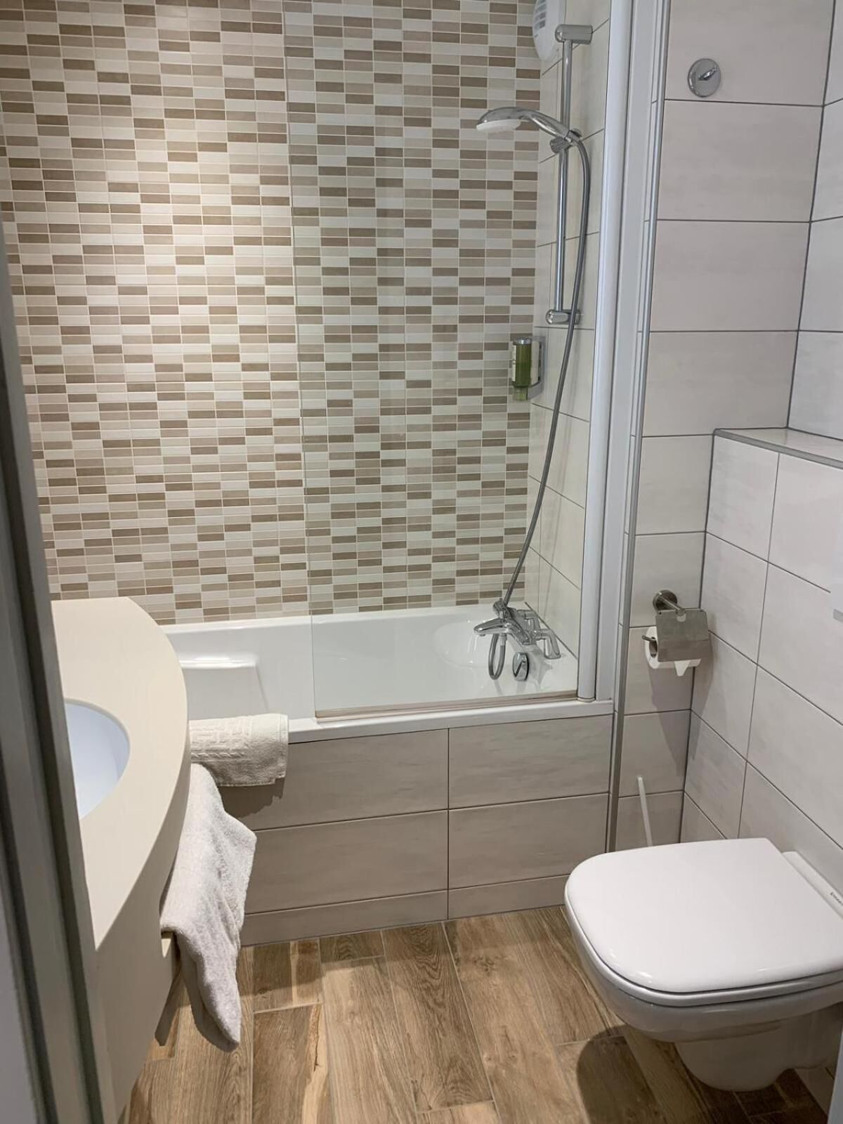 free toiletries, hair dryer, towels