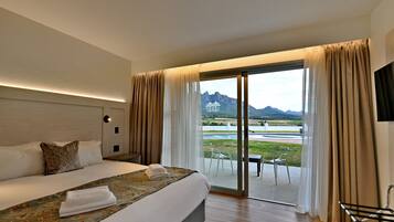 Superior Double or Twin Room, Patio, Pool View | Premium bedding, minibar, in-room safe, laptop workspace