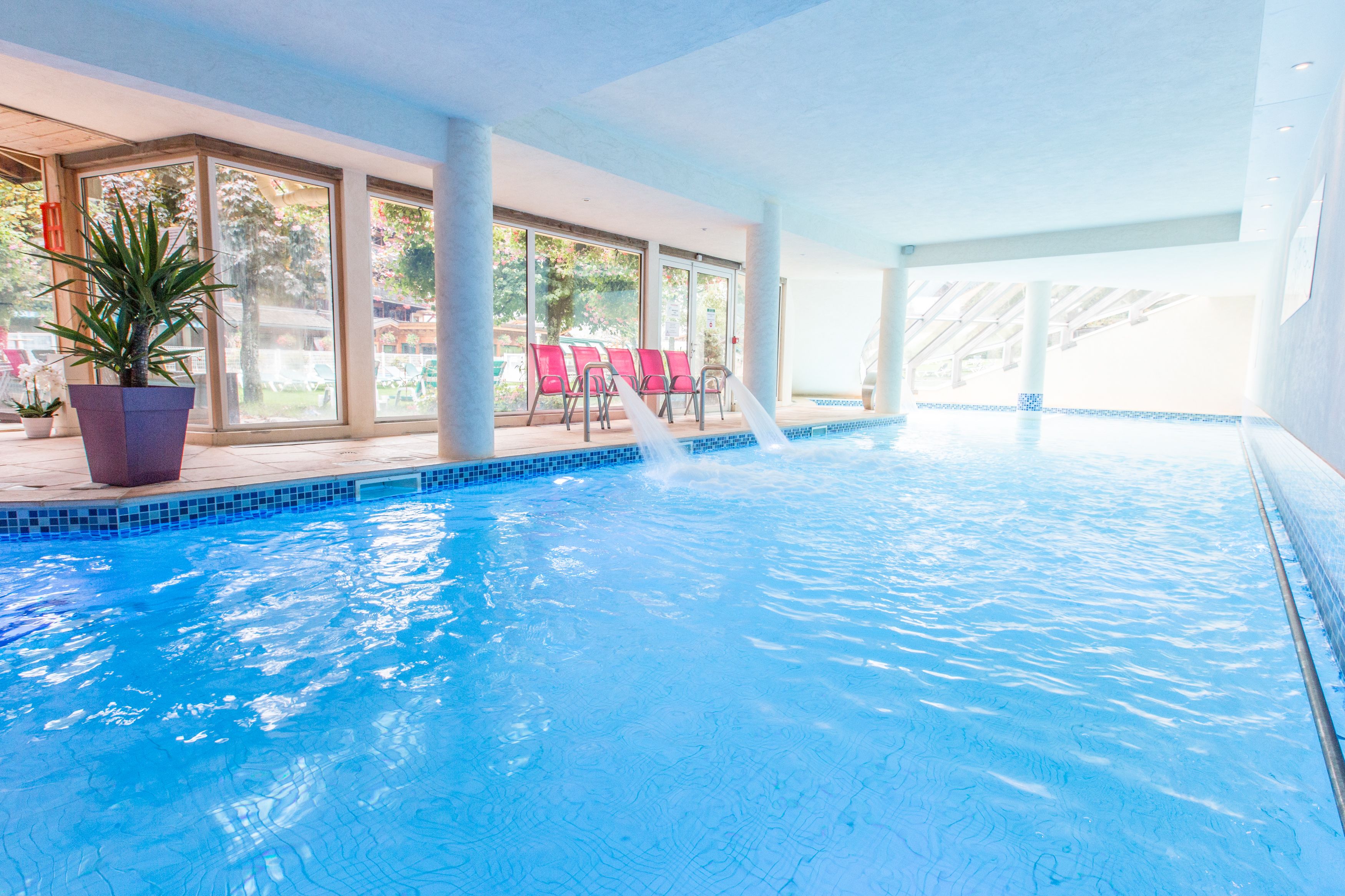 2 indoor pools, seasonal outdoor pool