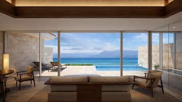 Luxury Villa, Ocean View | Down comforters, in-room safe, blackout drapes, iron/ironing board