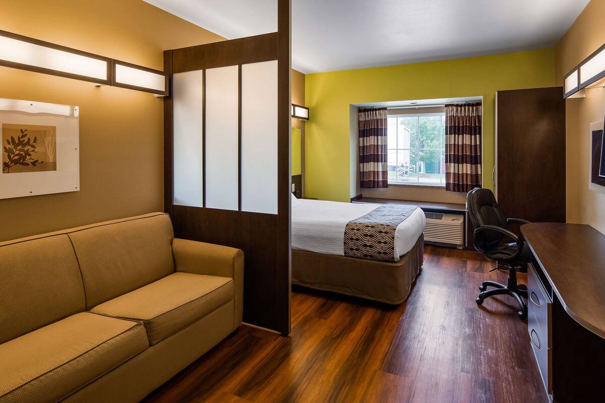 junior suite, 1 queen bed with sofa bed, non smoking, refrigerator & microwave (with sofabed) | premium bedding, desk, laptop workspace, iron/ironing board