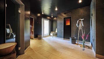 Sauna, hot tub, steam room, body treatments, body wraps, body scrubs