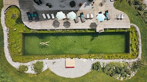 Outdoor pool, pool umbrellas, pool loungers - Arlberg Stuben (Klösterle am Arlberg)