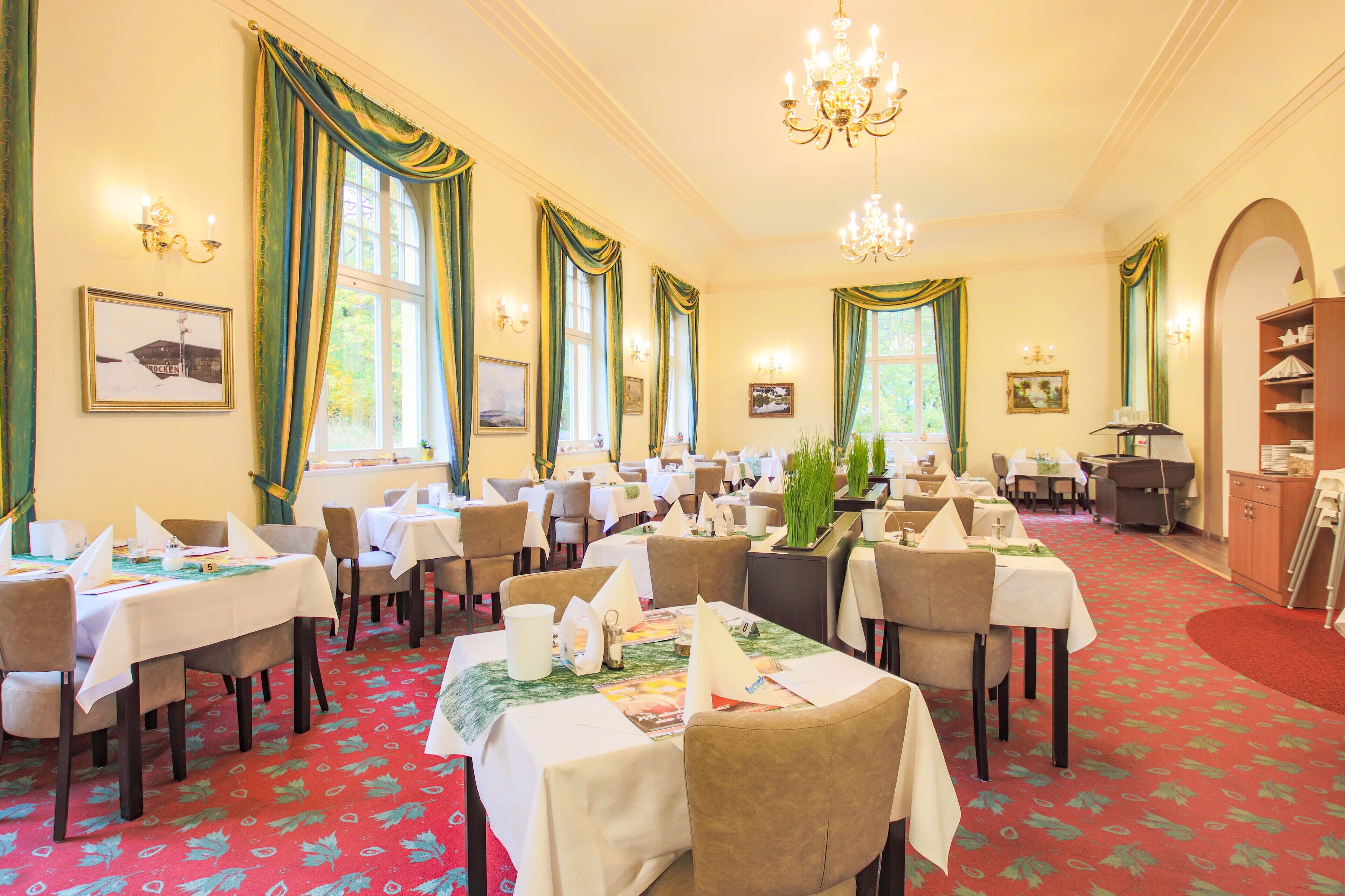 German cuisine, garden views 