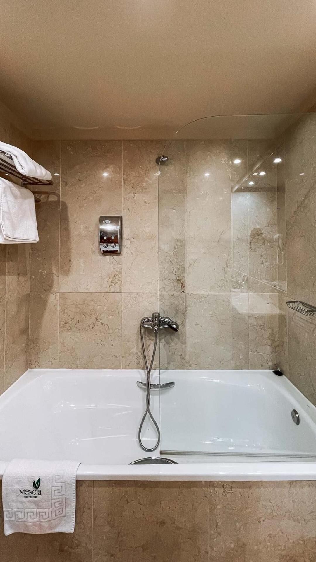 free toiletries, hair dryer, bidet, towels