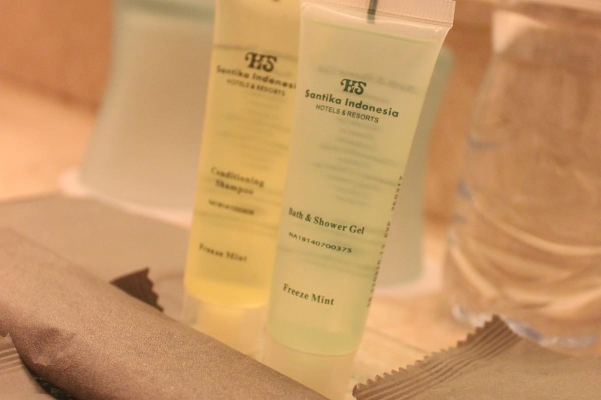 free toiletries, hair dryer, towels