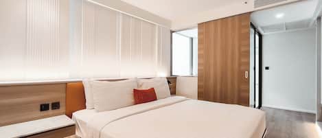 Down duvets, minibar, in-room safe, desk