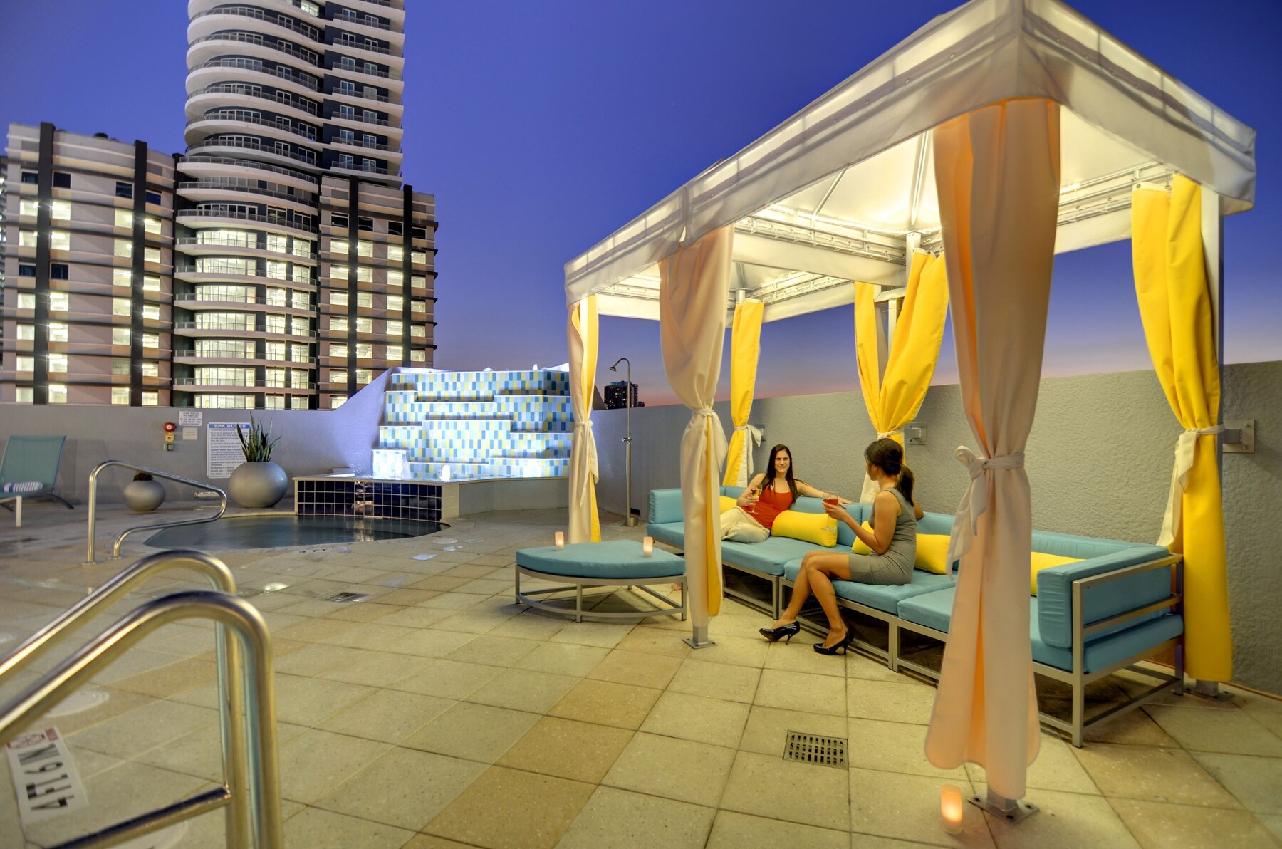 Outdoor pool, open 6:00 AM to 11:00 PM, free cabanas, sun loungers