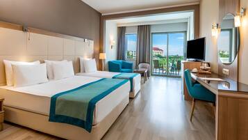 Free minibar, desk, laptop workspace, free cribs/infant beds